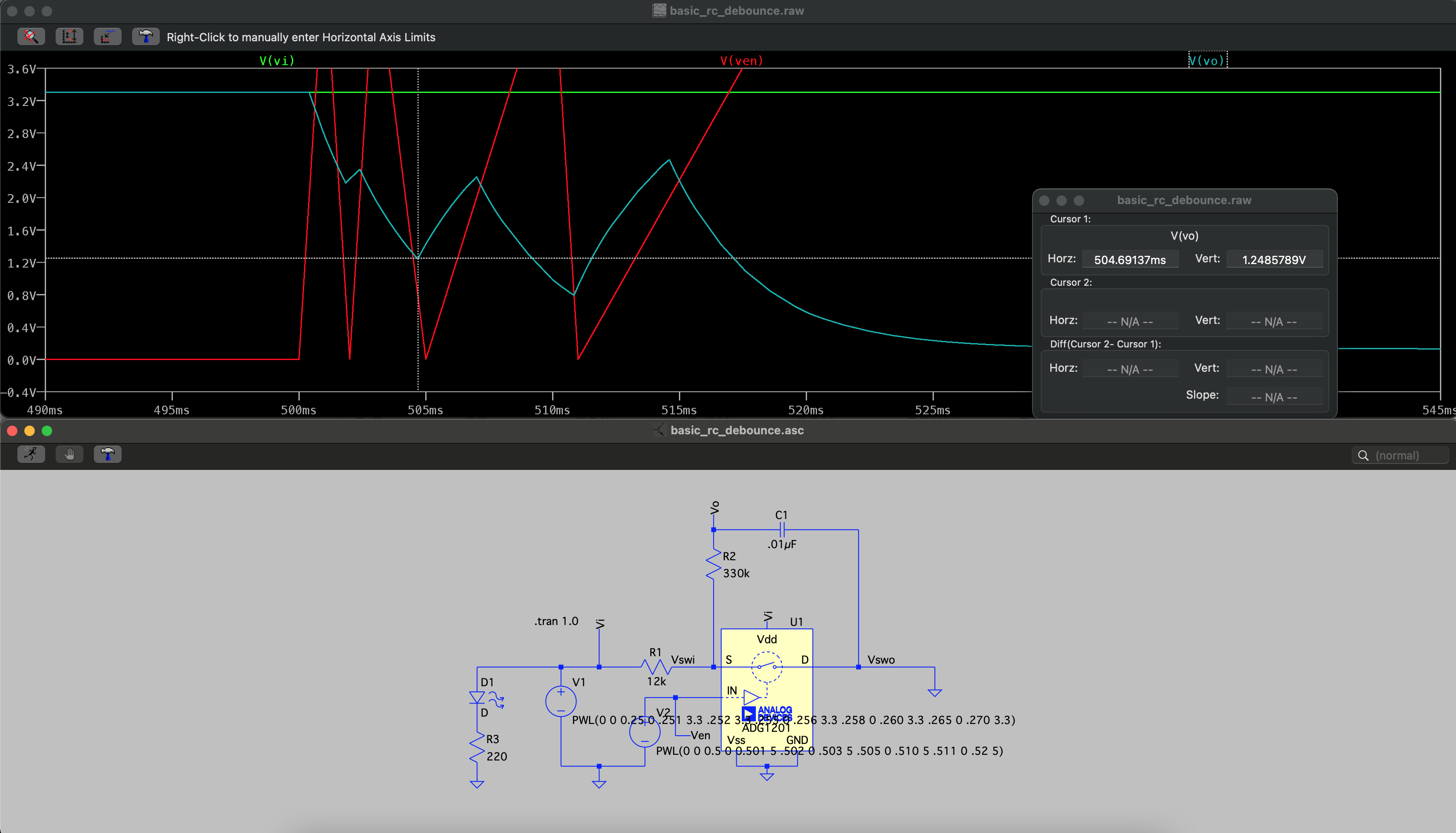 Simulation of a button release