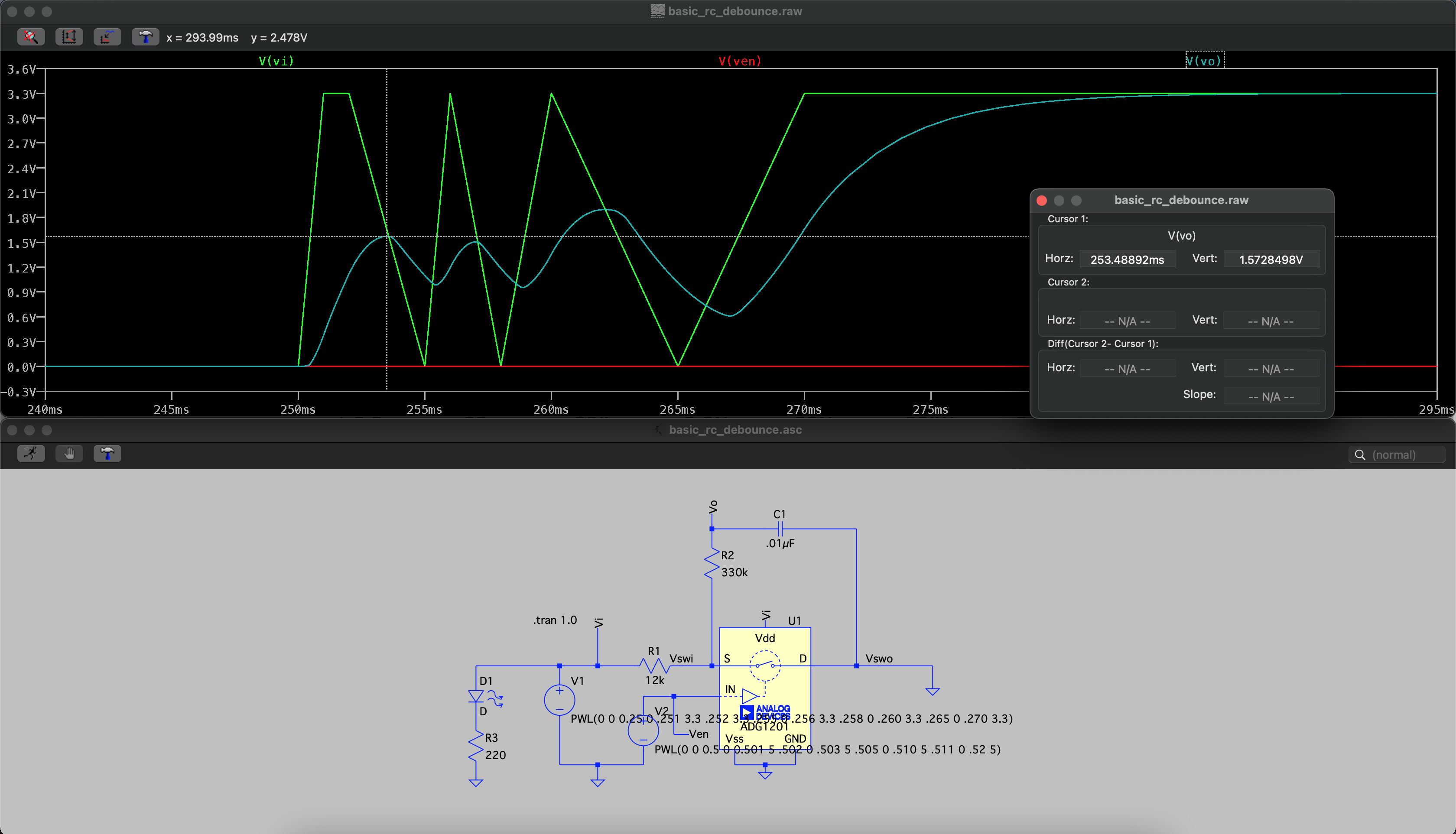 Simulation of a button press