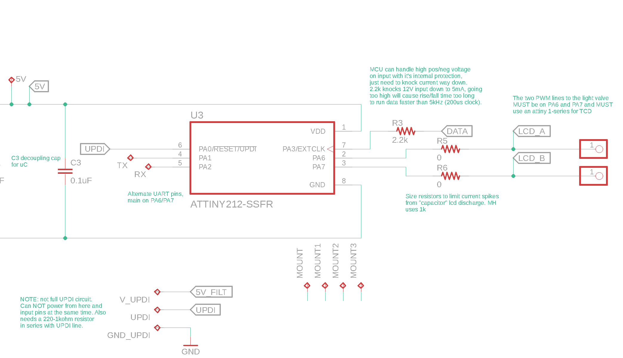 Schematic of the microcontroller and output signals of the node